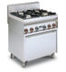 cucina a gas 4 fuochi Forno a gas statico con grill cm. 64x39x35h, temp: 125÷275°C, con 1 griglia cm.53×32,5 GN1/1 – Porta vetro