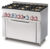 cucina a gas 6 fuochi Forno a gas statico con grill cm. 64x39x35h, temp: 125÷275°C, con 1 griglia cm.53×32,5 GN1/1 – Porta vetro