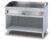 Fry-top elettrico liscio cromato SUPERCHROME (Moca Approved), su mobile a giorno, piastra cm.116×51 – 2 zone di cottura (inclusa 1 testata chiusura piano mod.TPA-7)