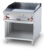 Fry-top gas liscio cromato SUPERCHROME (Moca Approved), su mobile a giorno, piastra cm.76×68 – 2 zone di cottura (inclusa 1 testata chiusura piano mod.TPA-9)