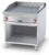 Fry-top elettrico rigato cromato SUPERCHROME (Moca Approved), su mobile a giorno, piastra cm.76×68 – 2 zone di cottura (inclusa 1 testata chiusura piano mod.TPA-9)