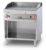 Fry-top gas rigato cromato SUPERCHROME (Moca Approved), su mobile a giorno, piastra cm.76×68 – 2 zone di cottura (inclusa 1 testata chiusura piano mod.TPA-9)