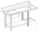 Tavolo prelavaggio destro con foro per sbarazzo, vasca cm.50x40x25h, alzatina e ripiano inferiore