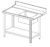 Tavolo prelavaggio sinistro con vasca cm.50x40x25h, alzatina e ripiano inferiore