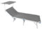 Lettino mare pieghevole con tettuccio – grigio –